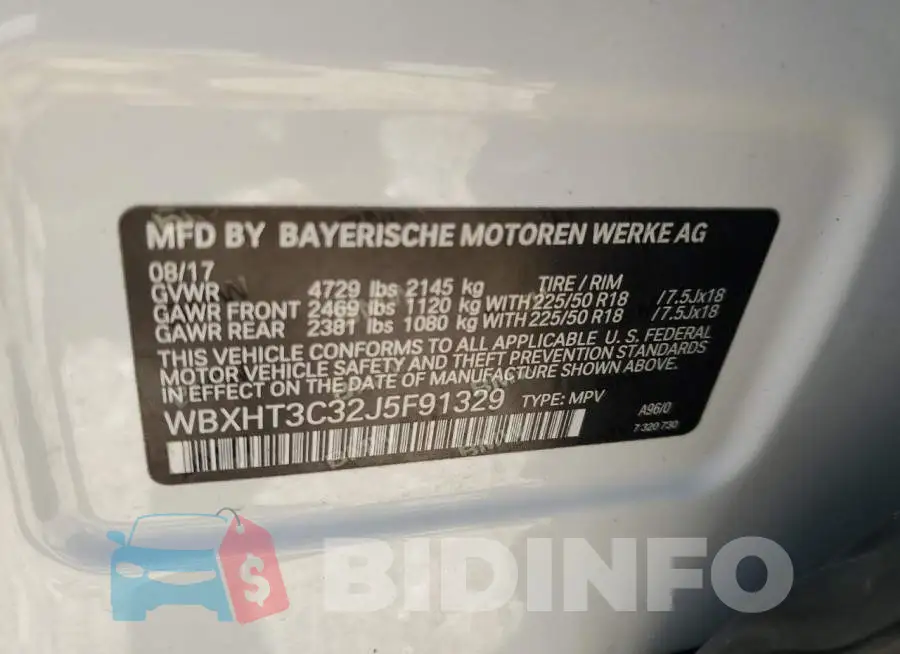 WBXHT3C32J5F91329 Photo# 12