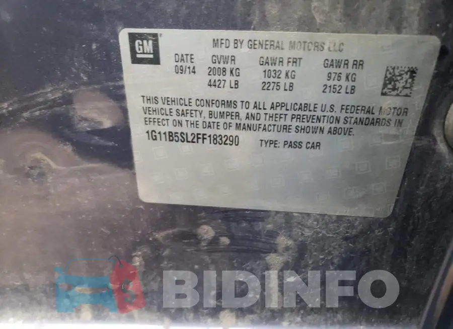 1G11B5SL2FF183290 Photo# 12