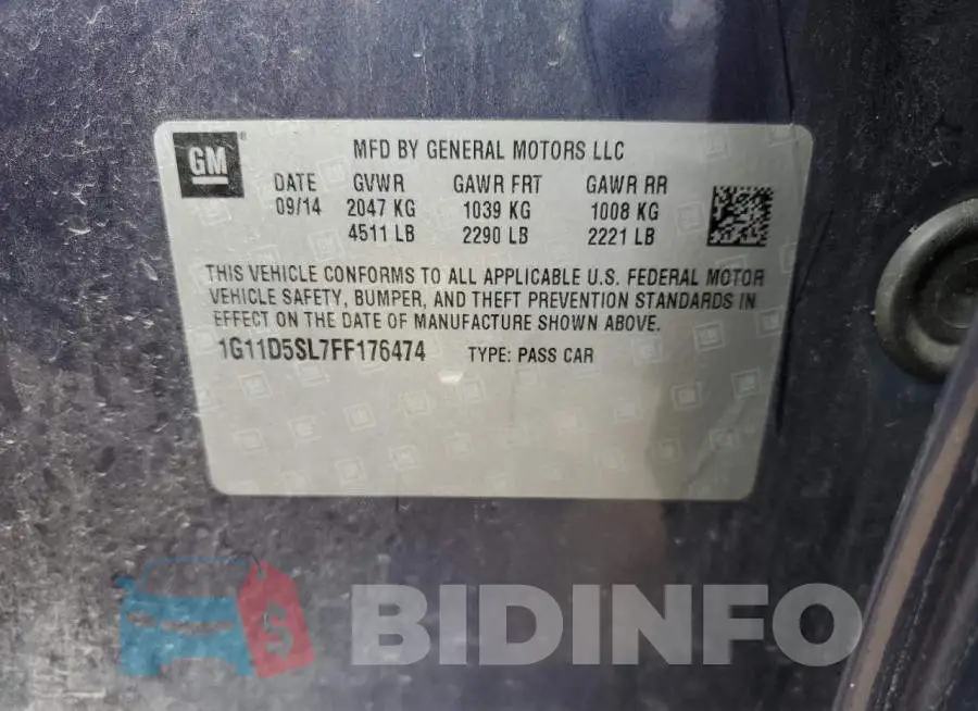 1G11D5SL7FF176474 Photo# 12