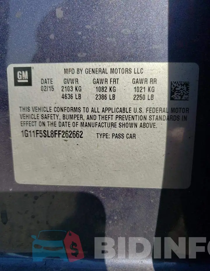1G11F5SL8FF262662 Photo# 12