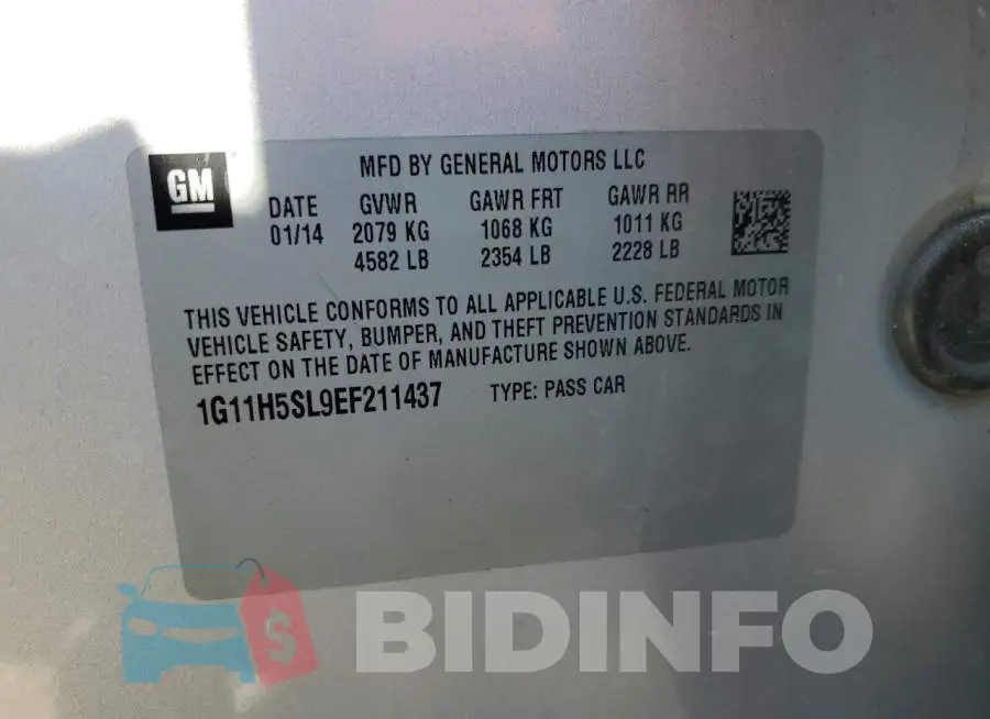 1G11H5SL9EF211437 Photo# 12