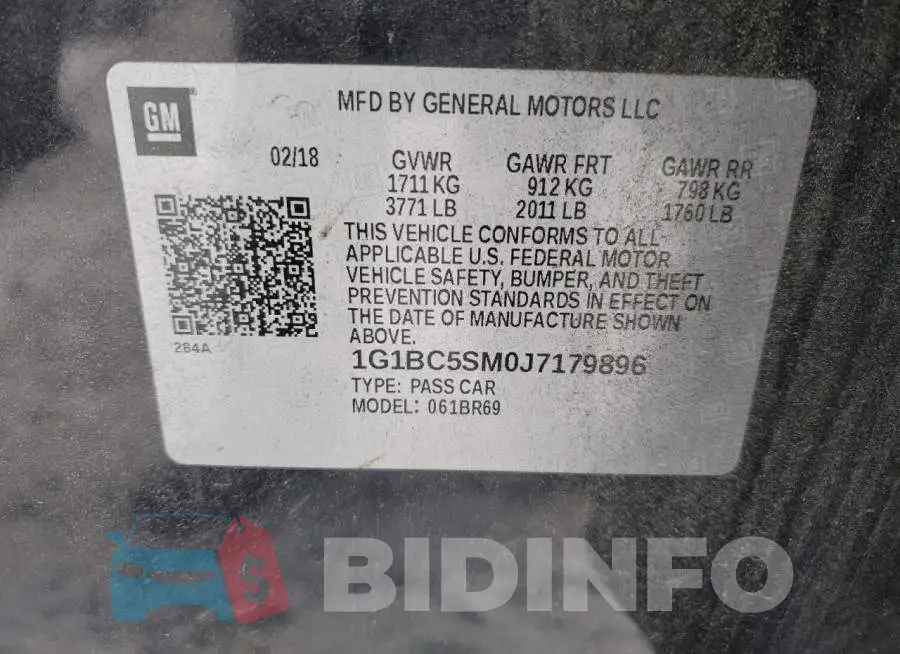 1G1BC5SM0J7179896 Photo# 12