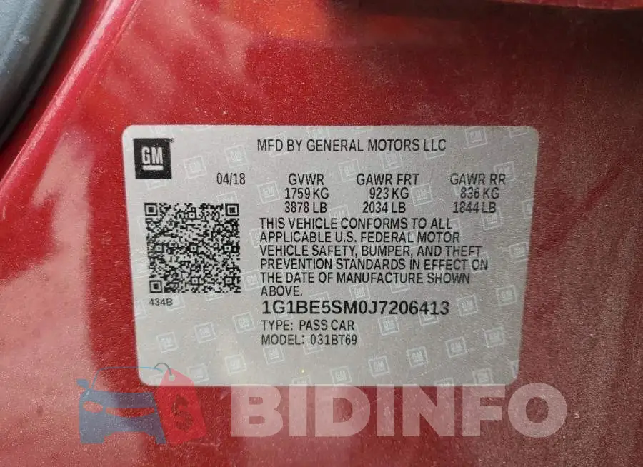 1G1BE5SM0J7206413 Photo# 12