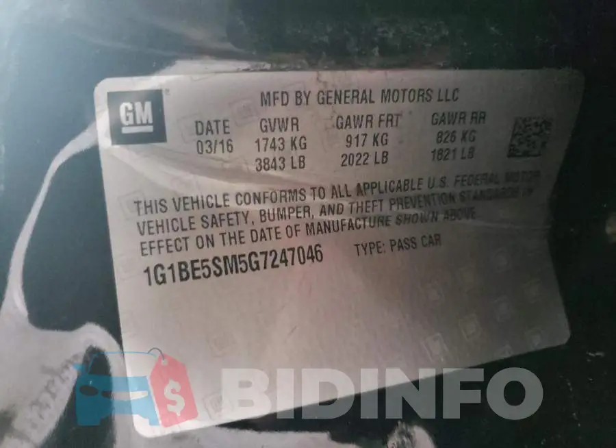 1G1BE5SM5G7247046 Photo# 12