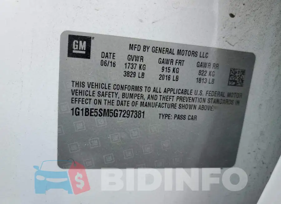 1G1BE5SM5G7297381 Photo# 12