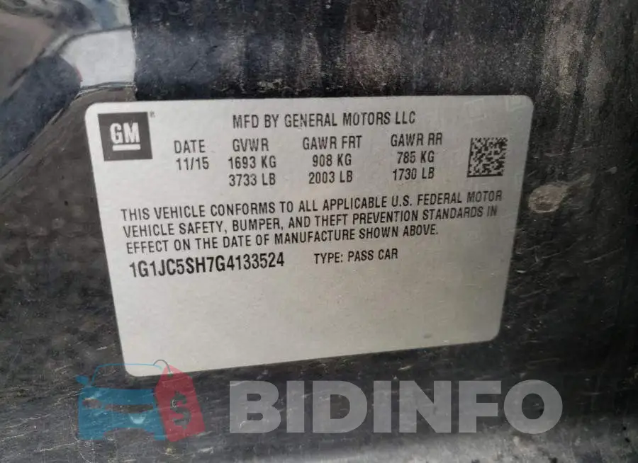1G1JC5SH7G4133524 Photo# 12