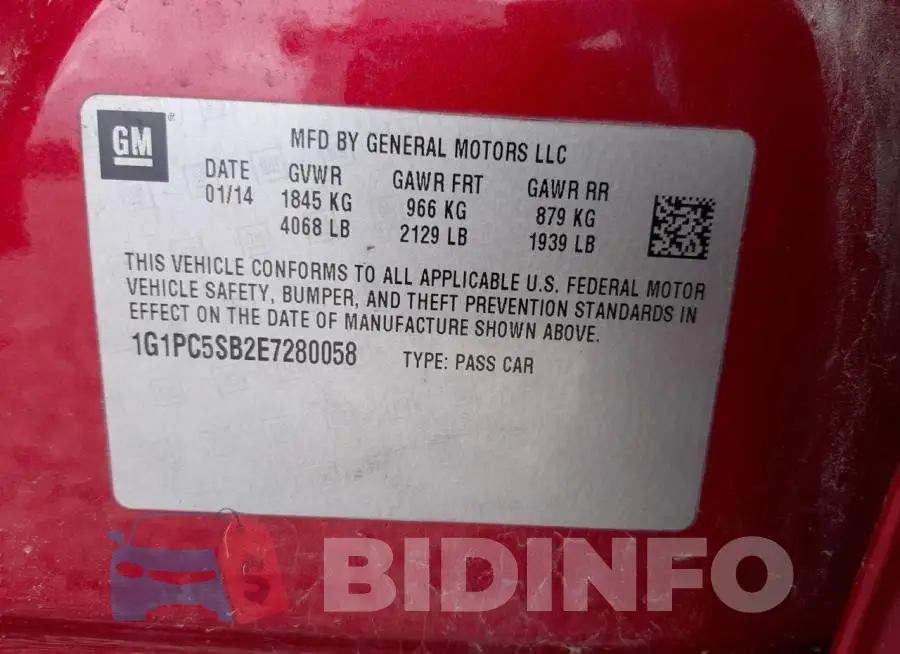1G1PC5SB2E7280058 Photo# 12