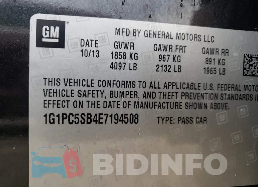 1G1PC5SB4E7194508 Photo# 12