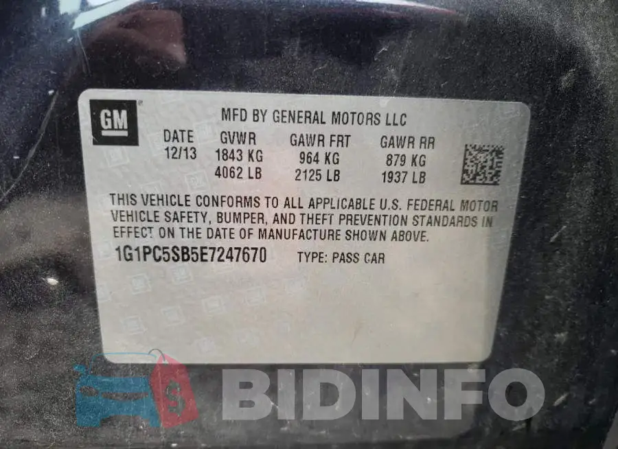 1G1PC5SB5E7247670 Photo# 12
