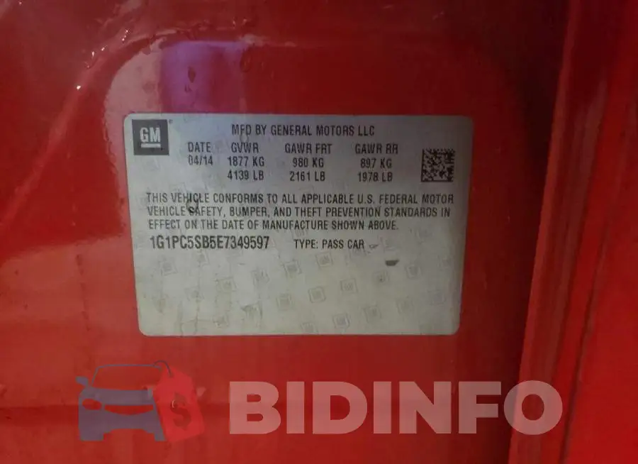 1G1PC5SB5E7349597 Photo# 12
