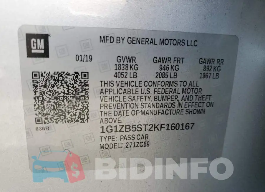 1G1ZB5ST2KF160167 Photo# 12