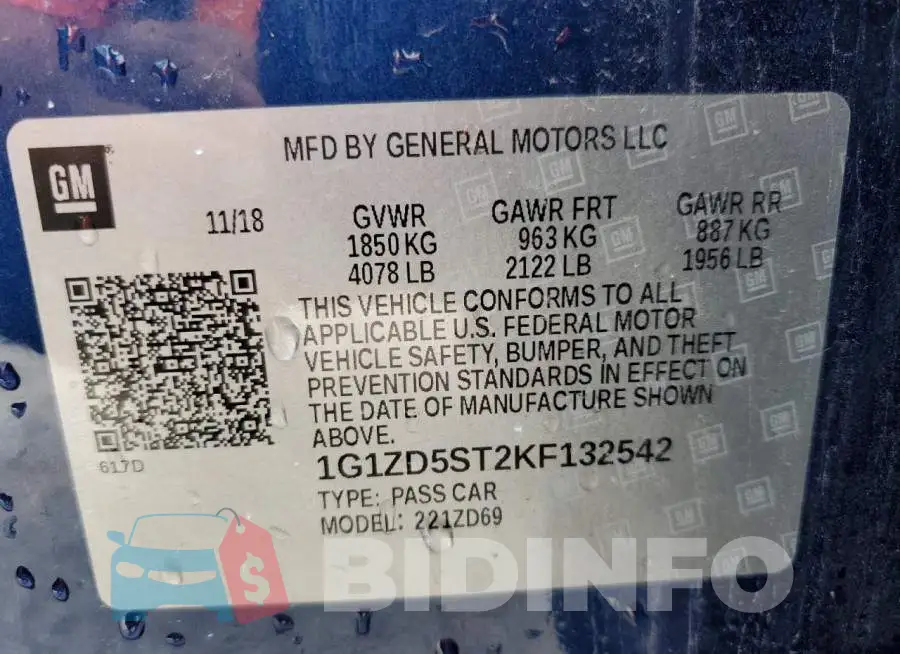 1G1ZD5ST2KF132542 Photo# 12