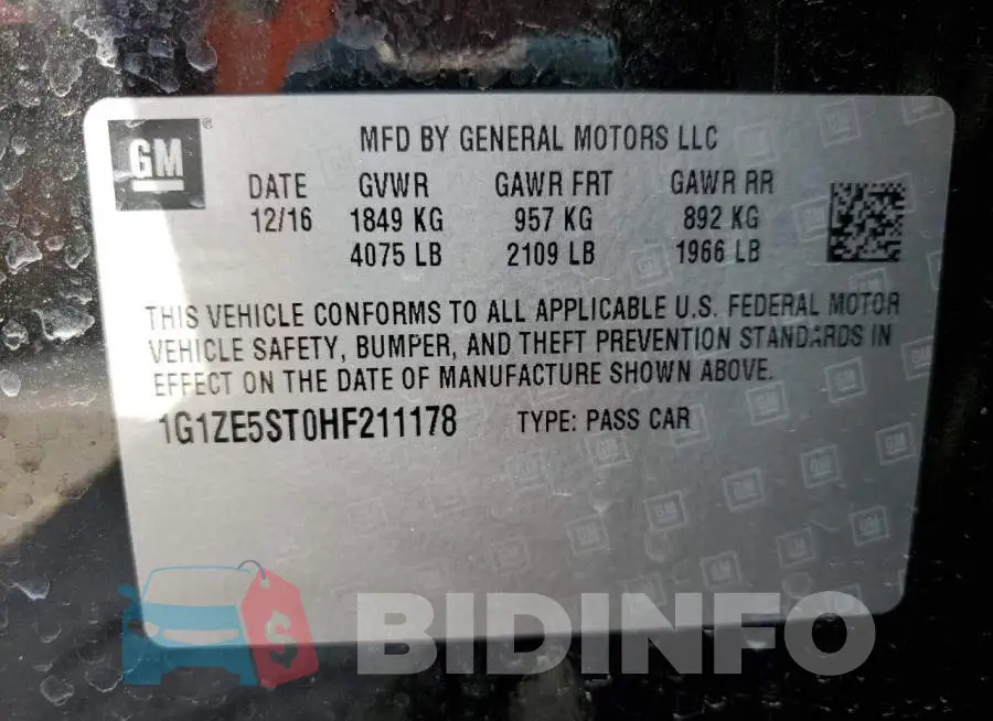1G1ZE5ST0HF211178 Photo# 12