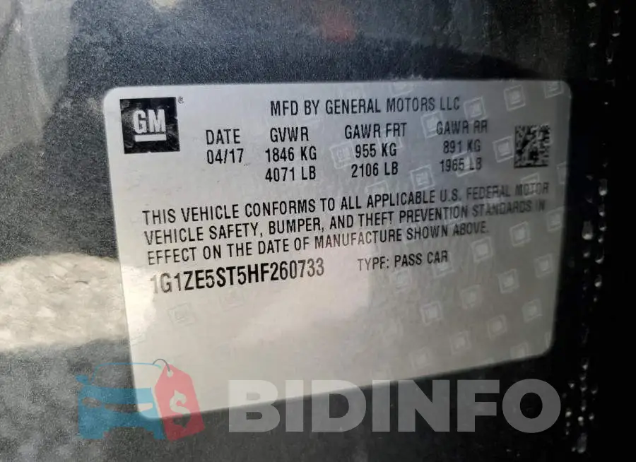 1G1ZE5ST5HF260733 Photo# 12