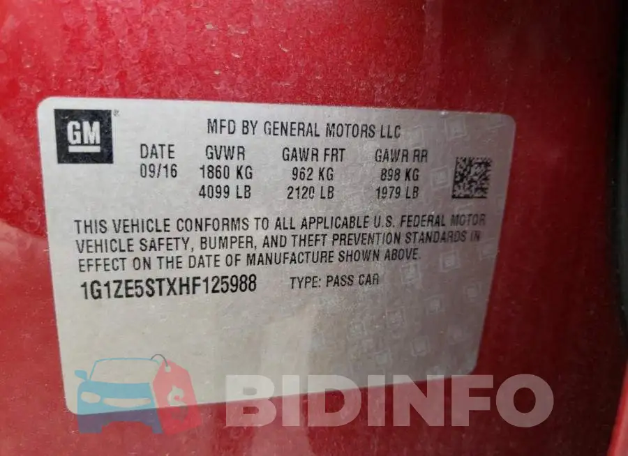 1G1ZE5STXHF125988 Photo# 12