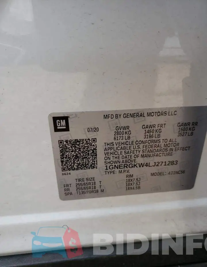 1GNERGKW4LJ271283 Photo# 13