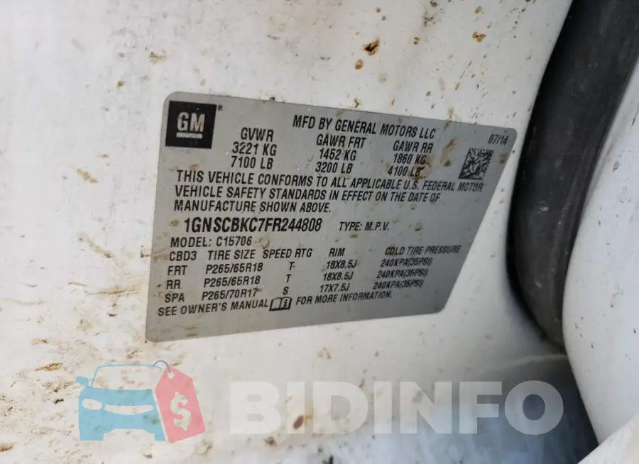 1GNSCBKC7FR244808 Photo# 14