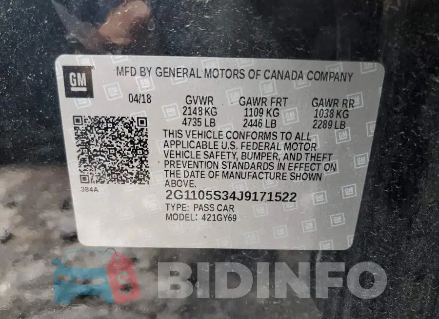 2G1105S34J9171522 Photo# 12