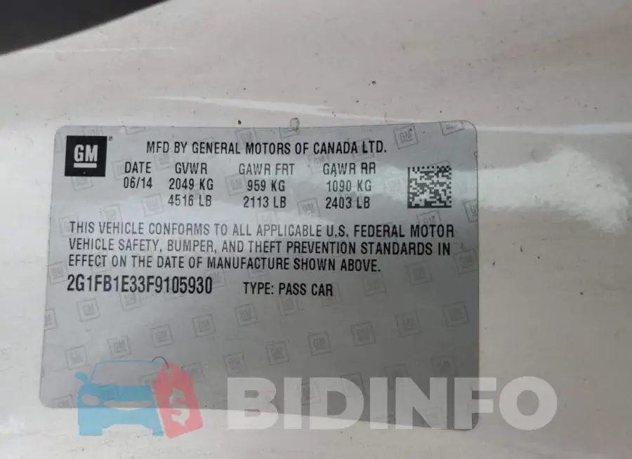 2G1FB1E33F9105930 Photo# 12