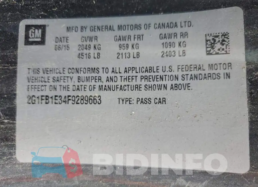 2G1FB1E34F9289663 Photo# 12