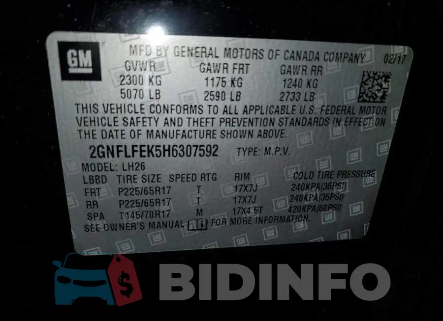 2GNFLFEK5H6307592 Photo# 13