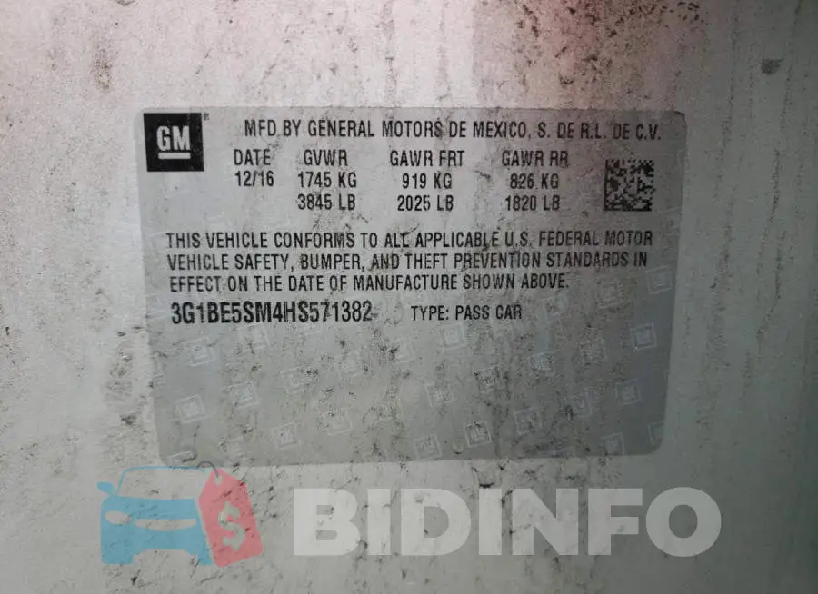 3G1BE5SM4HS571382 Photo# 13