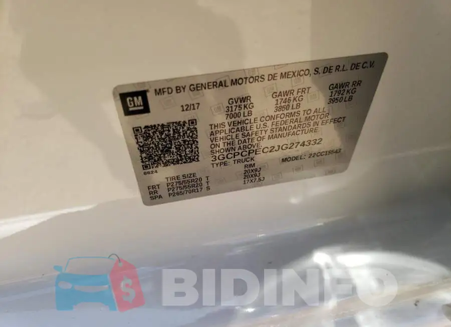 3GCPCPEC2JG274332 Photo# 12