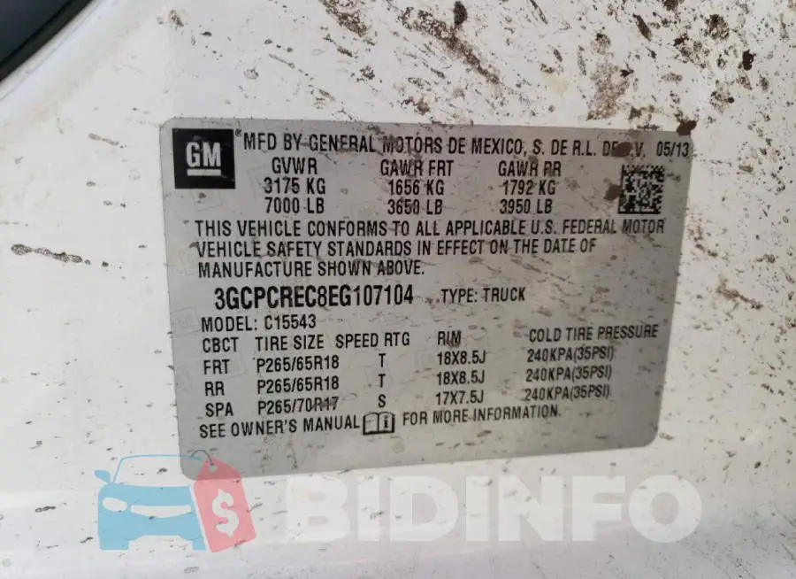 3GCPCREC8EG107104 Photo# 12