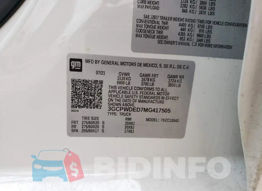 3GCPWDED7MG417505 Photo# 12