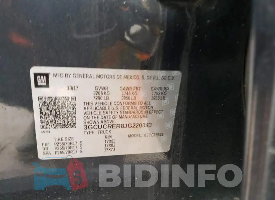 3GCUCRER8JG220343 Photo# 12
