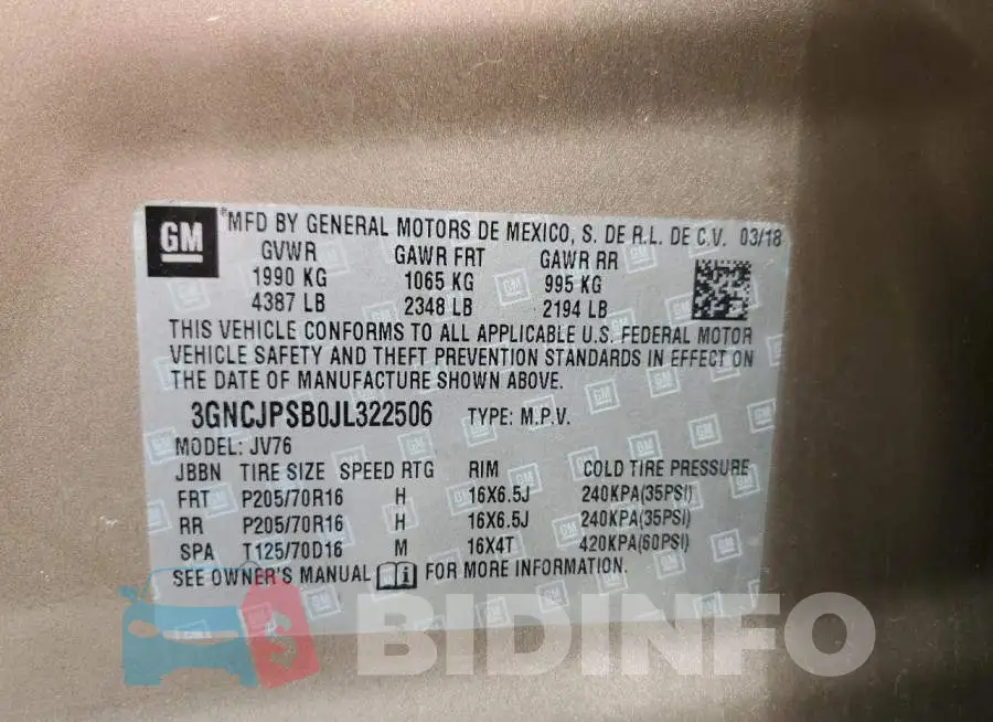 3GNCJPSB0JL322506 Photo# 13