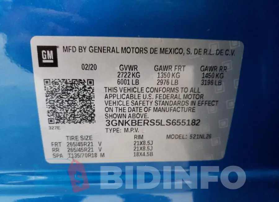 3GNKBERS5LS655182 Photo# 14