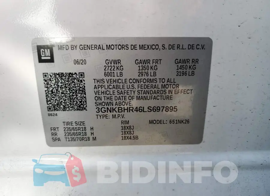 3GNKBHR46LS697895 Photo# 13