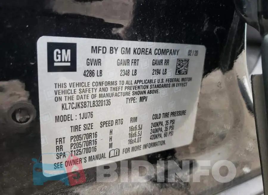 KL7CJKSB7LB320135 Photo# 13
