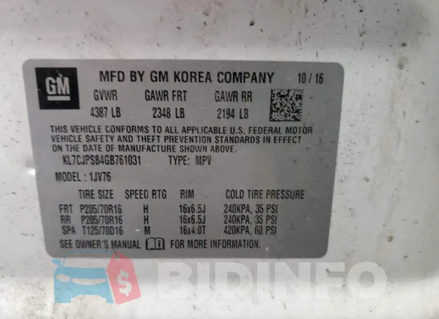 KL7CJPSB4GB761031 Photo# 12