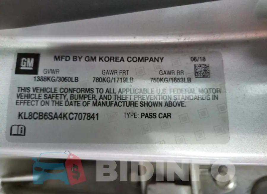 KL8CB6SA4KC707841 Photo# 12