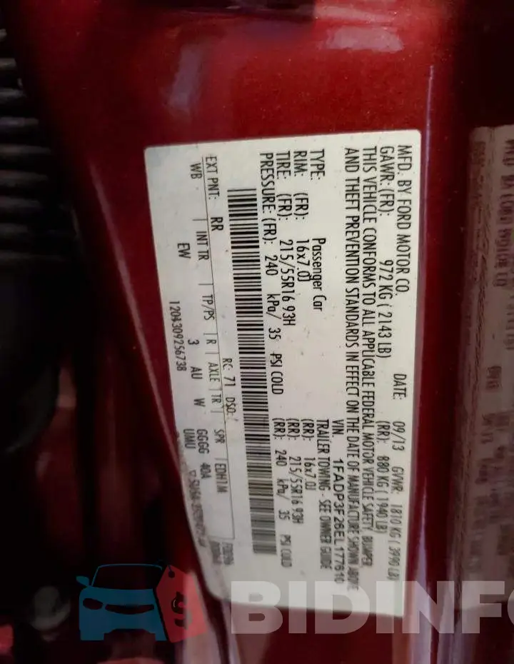 1FADP3F26EL177610 Photo# 12