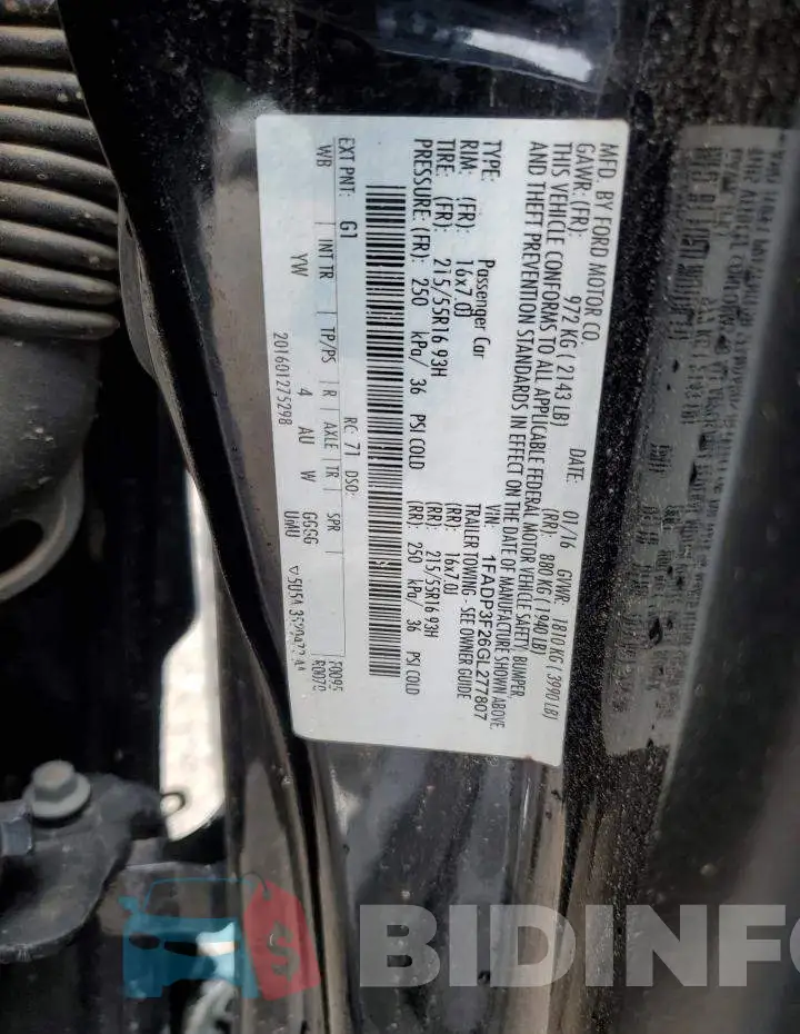 1FADP3F26GL277807 Photo# 12