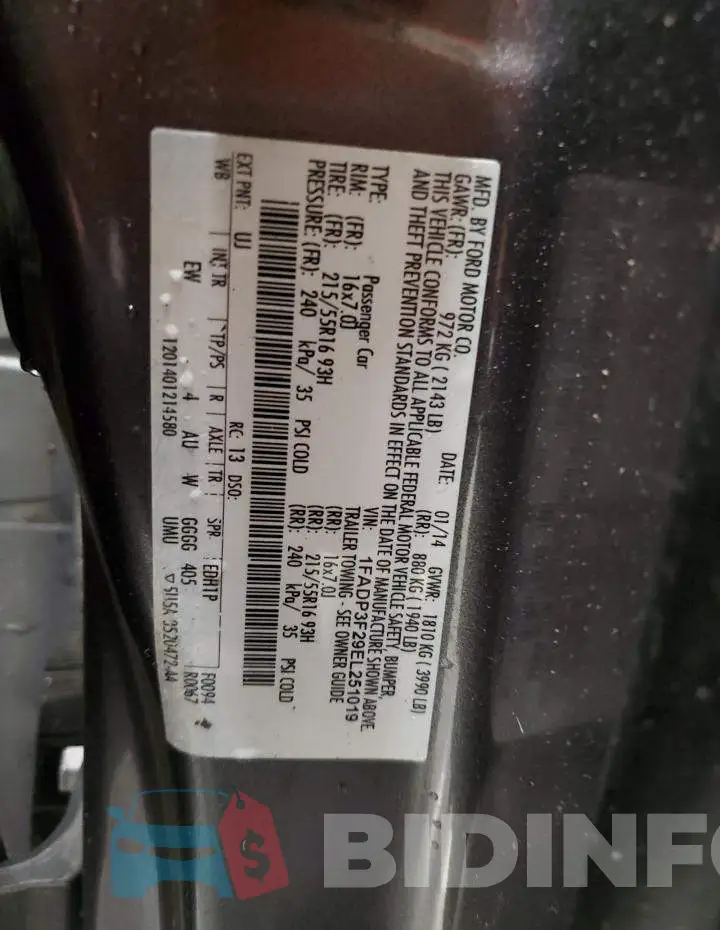 1FADP3F29EL251019 Photo# 13