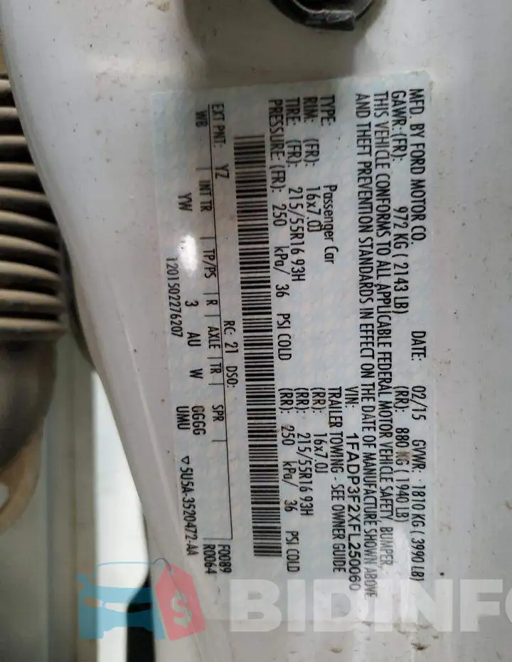 1FADP3F2XFL250060 Photo# 12