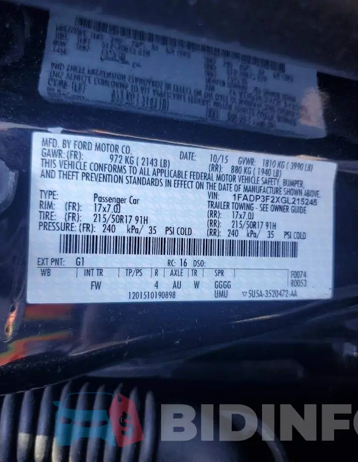 1FADP3F2XGL215245 Photo# 13
