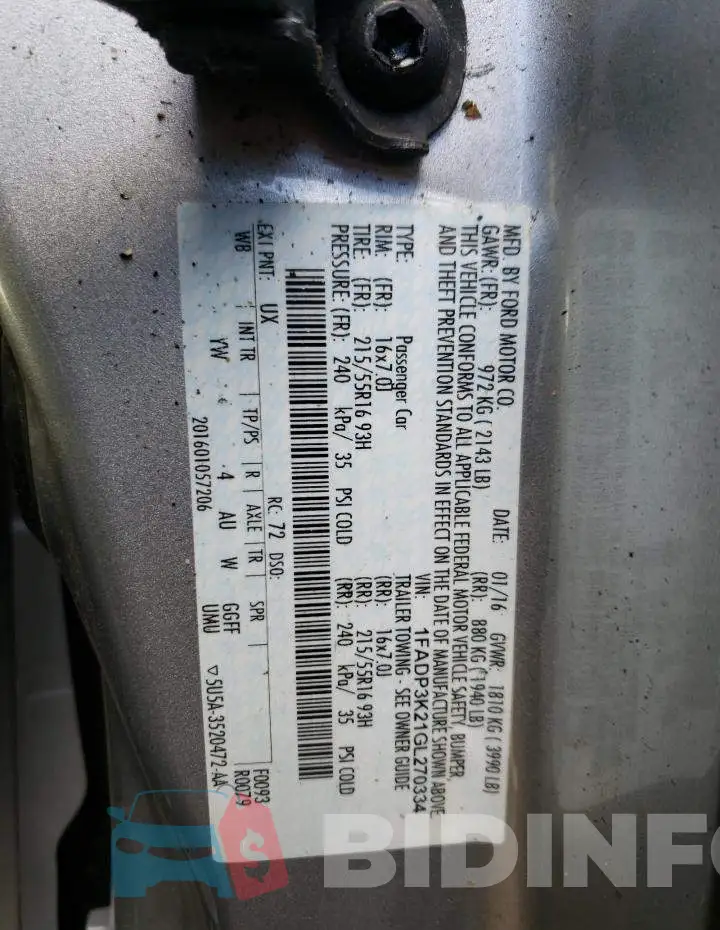 1FADP3K21GL270334 Photo# 13