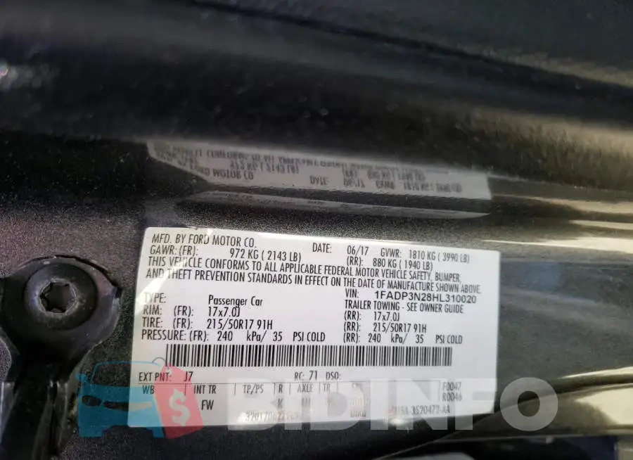 1FADP3N28HL310020 Photo# 13