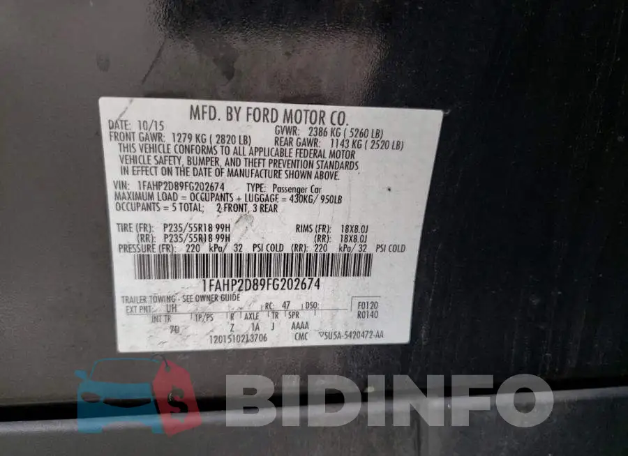 1FAHP2D89FG202674 Photo# 12