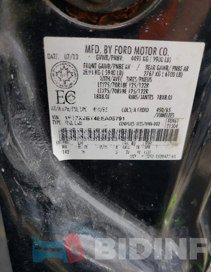 1FT7X2BT4EEA05791 Photo# 12