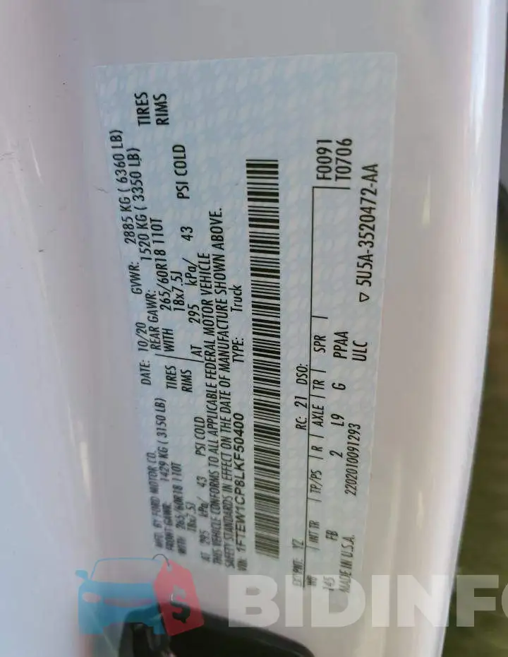 1FTEW1CP8LKF50400 Photo# 13