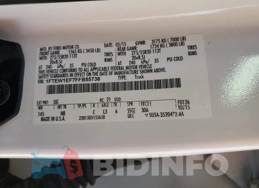 1FTEW1EF7FFB55738 Photo# 12