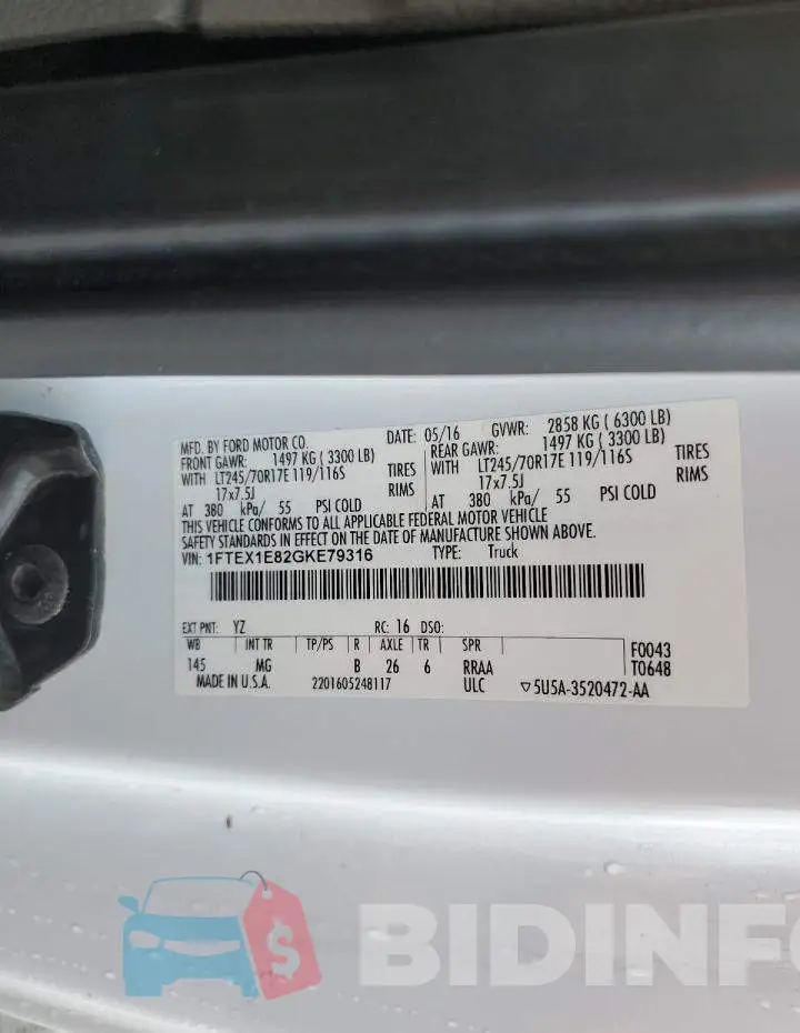1FTEX1E82GKE79316 Photo# 12