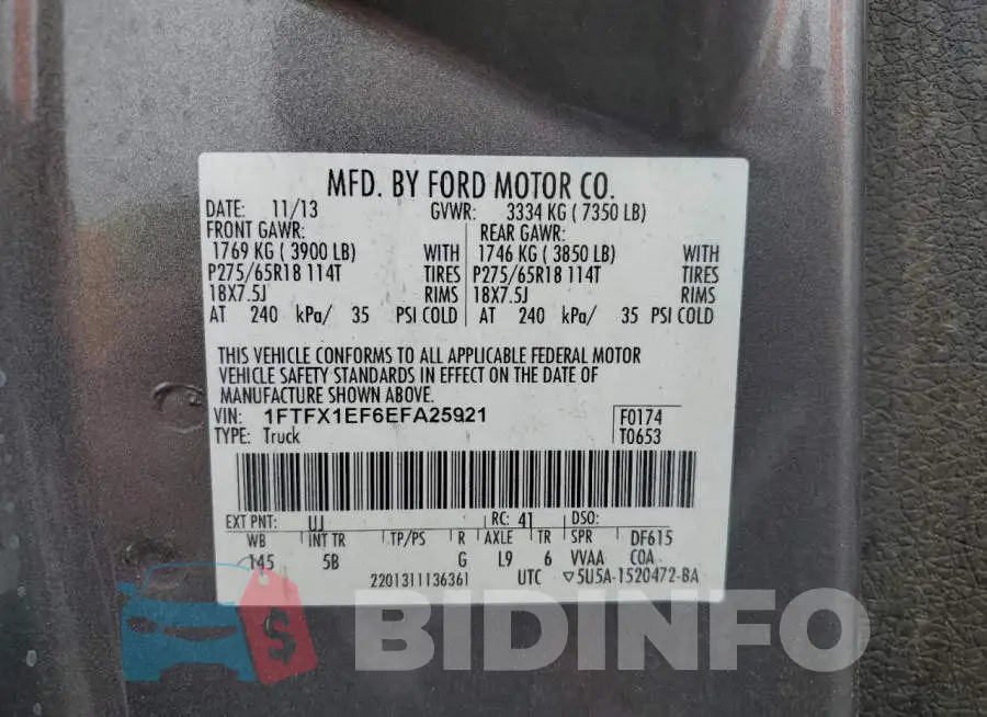 1FTFX1EF6EFA25921 Photo# 12