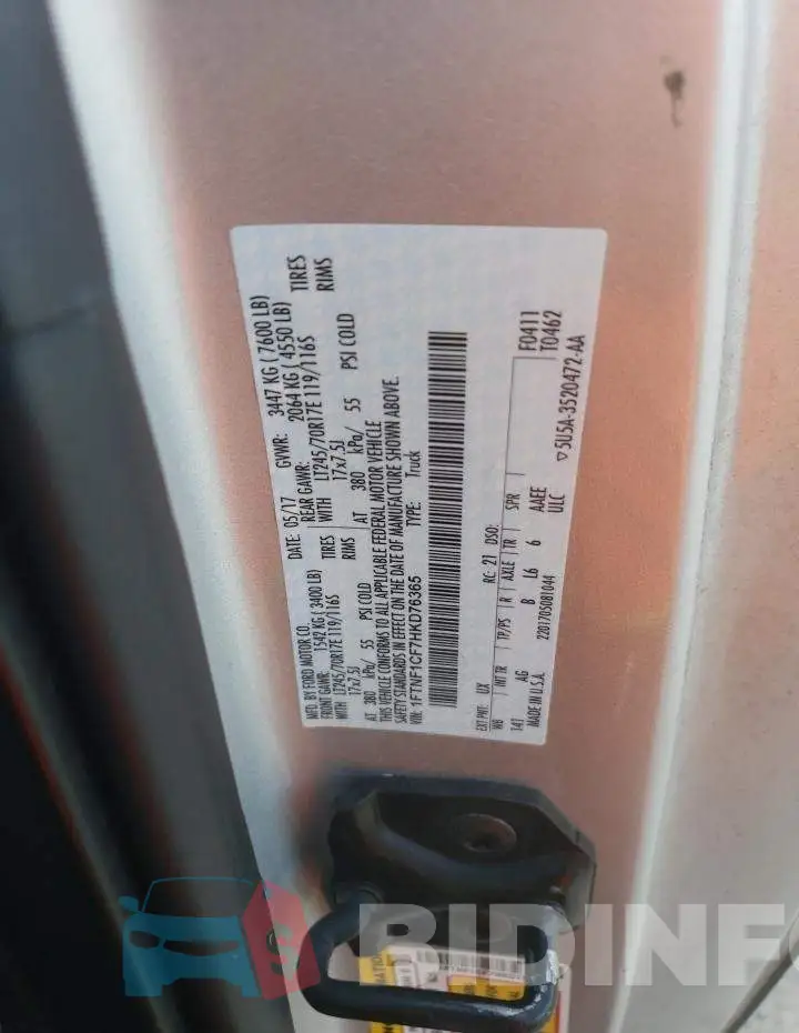 1FTNF1CF7HKD76365 Photo# 12